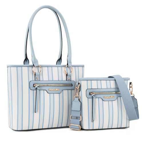 Montana West tote bag for women medium crossbody purse set 2pcs cute trendy woman handbag and purse ladies designer handbag with guitar strap MWC2-3301BL