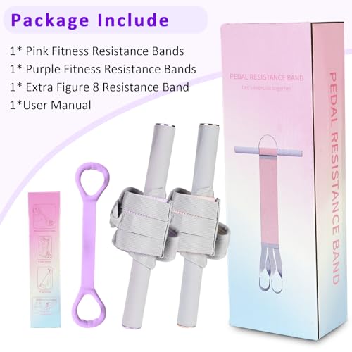 FEFURS 2 Pack Fabric Resistance Band with Handles,Non-Slip Foot Pedal Puller Resistance Band for Legs & Glutes Working Out,Portable Yoga & Physical Therapy&Home Fitness Accessories for Women & Men - image 7