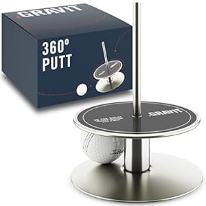 GRAVIT – Hoyo de Golf Portatil 360º – Training Putter Golf Compatible con Todas Las Bolas de Golf – Mini Golf – Accesorios de Golf para Entrenamiento en Casa o Cualquier Lugar