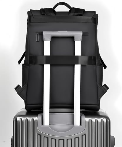 Men's Modern Professional Laptop Backpack, Black - Image 5