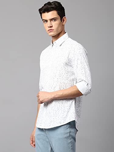 Image of Dennis Lingo Men's Navy Slim Fit Cotton Casual Shirt