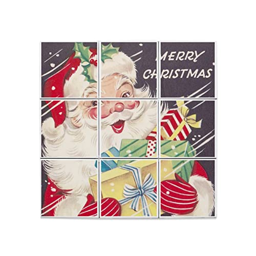Carreaux céramique de Noël vintage 20x20cm, idée cadeau rétro originale