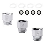 シャワーヘッド 3個セット シャワーホース取り付け用アダプターセット 取付簡単 水漏れを防ぐ アダプタ MYM/KVK/INAX/東京ガス用アダプター シルバー