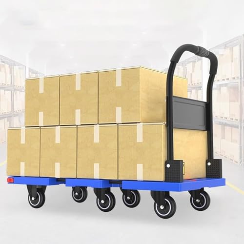 Chariot utilitaire plateforme acier robuste pliable 400 kg - 7