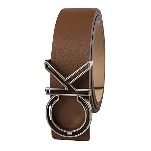 Calvin Klein メンズ CK モノグラム カットアウトバックルベルト – ジーンズ&普段着用のカジュアルベルト, タンプラーク, X-Large (42-44)