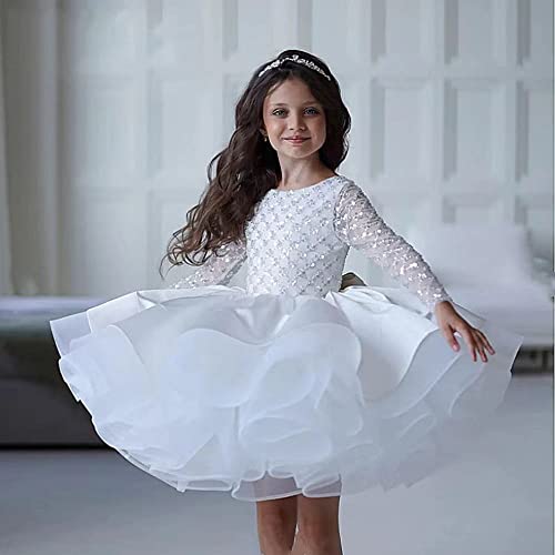 Flower Girl Dress, Kids Wedding Sequin Lace Tutu Dresses, Toddler Princess Birthday Party Gown4