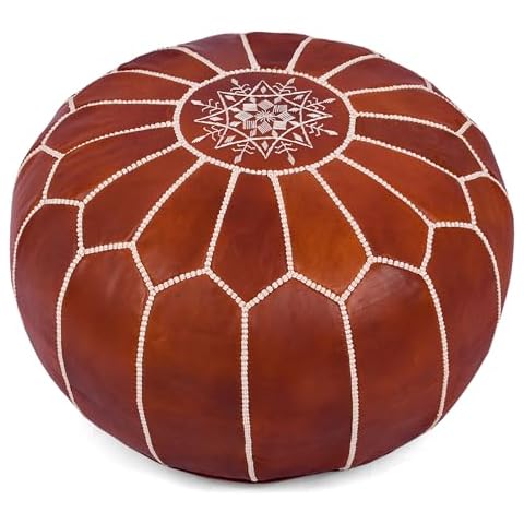 Marrakesh Gallery Leather Pouf - Unstuffed Cover