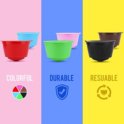 Cápsulas Recarregáveis Coloridas Dolce Gusto da BRBHOM, Cápsulas de Café Rusáveis, Conjunto de 6