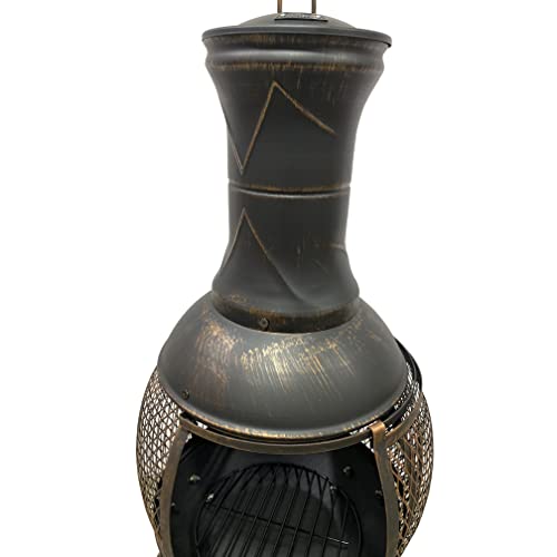 Silverqueen Fire Pits For Garden/Chiminea Para El Jardin/Fire-Pit For Outdoors Backyard Patio/Chimineas For The Garden/Wood Burner Fire Pit/Garden Antique Bronze Chiminea For Bonfire #TOP4