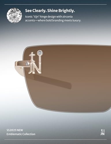 TIJN Rimless Sunglasses Square Blue Light Blocking Glasses Retro Tinted Lens UV400 Protection for Women Men Fashion Shades4