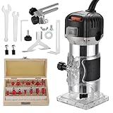 TRULYWIN 800W Wood Router Tool, 1.25HP 6.5Amp Compact Trim Router with 15pcs 1/4