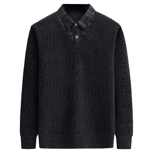 Polo épais faux 2 pièces pour homme coupe ajustée à revers