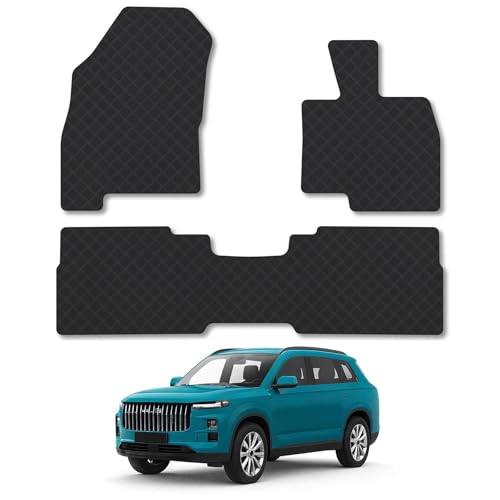 Image of Jaecoo 7 [Plug-In-Hybrid Models] (2024+) Rubber Car Mats Compatible with Accessories Tailored Fit Heavy-Duty Floor Mats Set Accessory Waterproof Durable Custom Fit 4 Pieces Water Resistant Easy-Clean