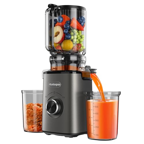 Kotopa Entsafter Gemüse und Obst Testsieger, Slow Juicer mit 120 MM XL-Einfüllschacht, 600 mL Saftbehälter, Elektrische Juicer Machine für Familien, Gesundheitsbewusste, Einfache Reinigung(Grau) Kotopa Entsafter Gemüse und Obst Testsieger, Slow Juicer mit 120 MM XL-Einfüllschacht, 600 mL Saftbehälter, Elektrische Juicer Machine für Familien, Gesundheitsbewusste, Einfache Reinigung(Grau)