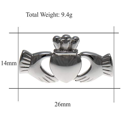 Alexander Castle Men's Cufflinks 925 Sterling Silver Claddagh Irish Cufflinks 26mm x 14mm Celtic Cufflinks with Jewelry Gift Box4