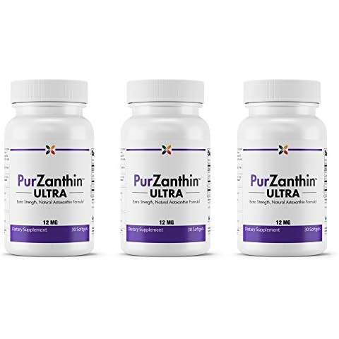 Stop Aging Now - PurZanthin ULTRA Astaxanthin 12mg with Vitamin E - Exercise Recovery Support, Immune Support Supplement, Brain Support, Heart & Eye Health, Joint Support & More - 90 Softgels (3 Pack) Cover