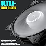 upHere Long Life 120mm 3-Pin High Airflow Quiet Edition White LED Case Fan for PC Cases, CPU Coolers, and Radiators 3-Pack,PF120WT3-3 - Image 4