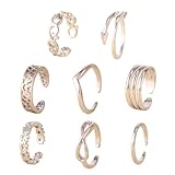 Juego de 8 anillos ajustables para el dedo del pie, varios anillos abiertos para mujer, joyería de verano, playa, regalo, joyería, juego de joyas de durabilidad