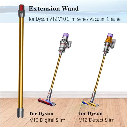 Cleptorize Verlängerungsrohr für Dyson V12 Detect Slim Staubsauger, Ersatzteile Saugrohr Schnellspanner Verlängerungsstab für Dyson V10 Digital Slim, Teleskoprohr Zubehör 74 cm - Gold