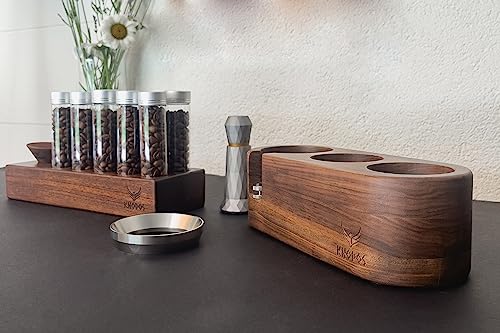 Knodos Espresso Tamping Station Compatible With 58Mm Espresso Machine Accessories For Coffee Bar Wooden Coffee Tamper Stand And Portafilter Holder Barista Espresso Tools #TOP5