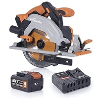 Evolution Power Tools R165CCS-Li Circular Saw Cordless 18v Lithium Ion EXT Includes 165mm Multi-Material Blade, Cuts Wood, Metal, Plastic, Bevel Tilt for Angled Cuts - Battery & Charger Included