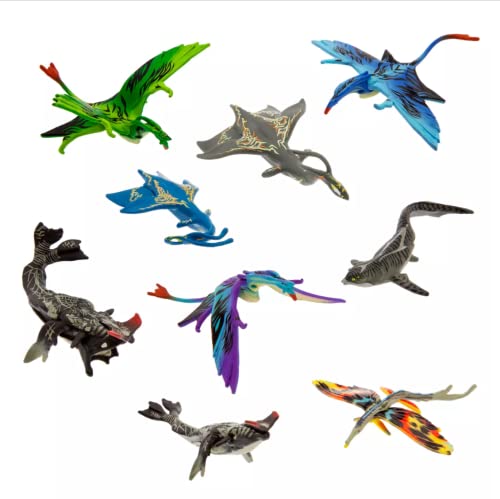 Official Avatar: The Way Of Water Creatures Figurine Playset Includes: 3 Banshees, Ilu Adult, Ilu Calf, Swimming Akula, Tulkun Male And Tulkun Female