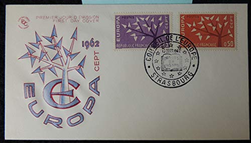 France 1962 FDC Europa cept Trees Strasbourg pm Good Used First Day Cover Europa Trees JandRStamps 144335
