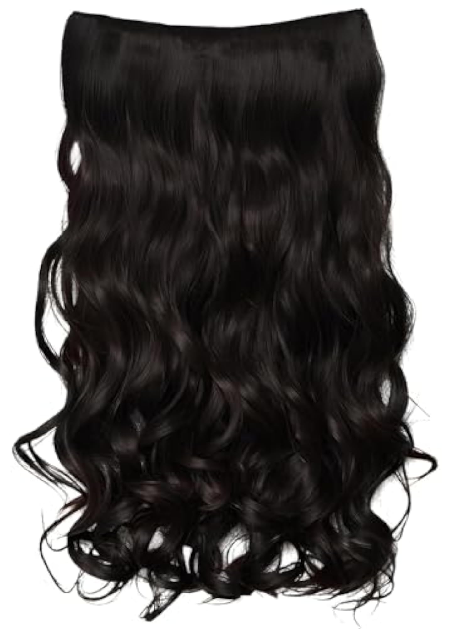 Women's Black Curly Wavy Hair Extensions, 16 Inches