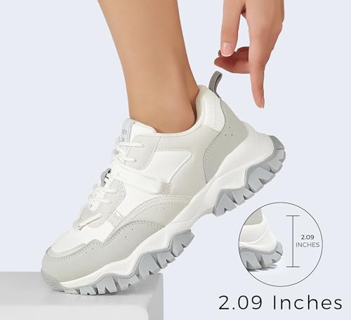LUCKY STEP Women's Chunky Sneakers Fashion Platform Retro Tennis Casual Classic Cute Dad Anti-Slip Stylish Walking Sport Shoes4