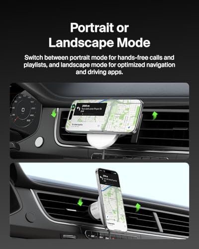 Belkin MagSafe-Compatible Wireless Car Charger 15W, Fast Charging Wireless Charger - Powerful Magnetic Vent Holder for i