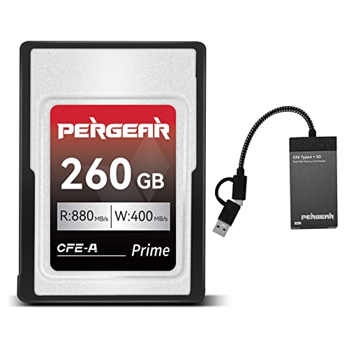 PERGEAR CFexpress Tipo A Profesional 260GB Tarjeta de Memoria, Velocidad de Lectura de hasta 880...