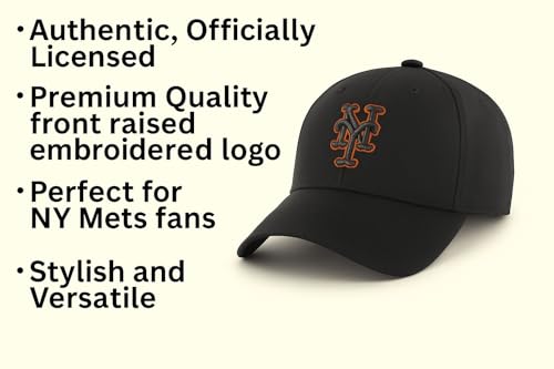 Gorra Negra NY Mets Ajustable Clásica Team Logo miniatura 6