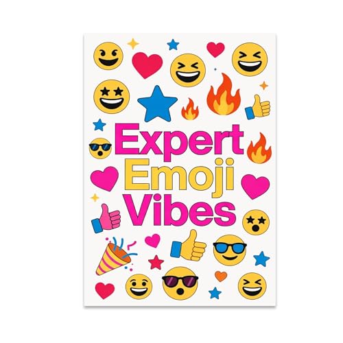 Quirky Digital Art Poster Print - Expert Emoji Vibes - 13x19 - Modern Playful Design