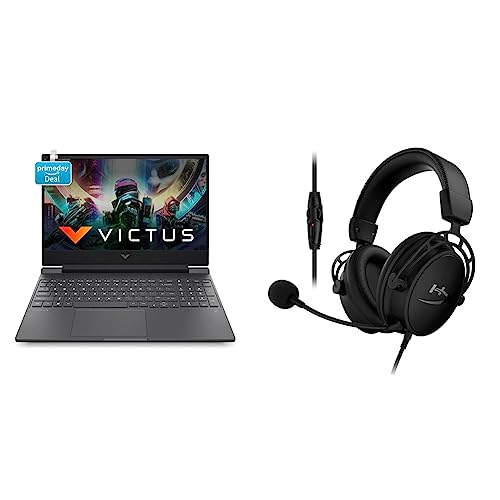 Image of HP Victus Gaming 12th Gen Intel Core i7 12650H 15.6 inch(39.6 cm) FHD Gaming Laptop & HyperX Cloud Alpha - Gaming Headset (Black)