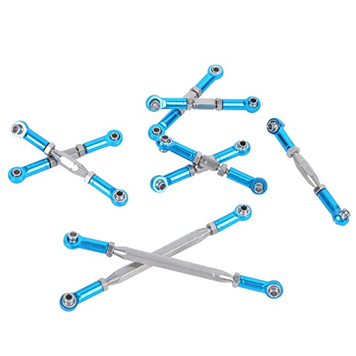 ZJchao Rc Front Steering Tie Rods, Rc Steering Rod Rc Truck Upgrade Parts Metal Steering Linkage Rods Set Rc Car Parts Steering Rod Arm for FY-01/02/03/04/05/07 (Blue)