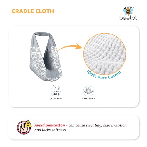 Image of Premium Swing Cradle Set | Hanging Swing Cradle, Removable 5-Layer Padded Bed & Mosquito Net | Up to 15 kg | Melanchi Stripes