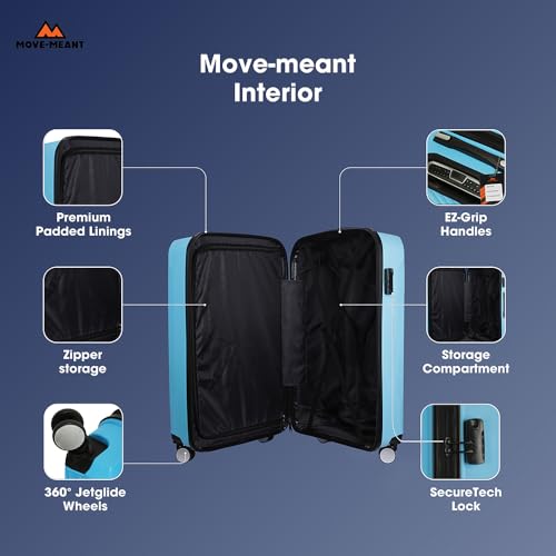 Image of Move-Meant TREKIFY 8 Wheels Number Lock Polypropylene Trolley Bag for Men & Women | 360 Degree Wheeling System Luggage | Trolley Bags for Travel