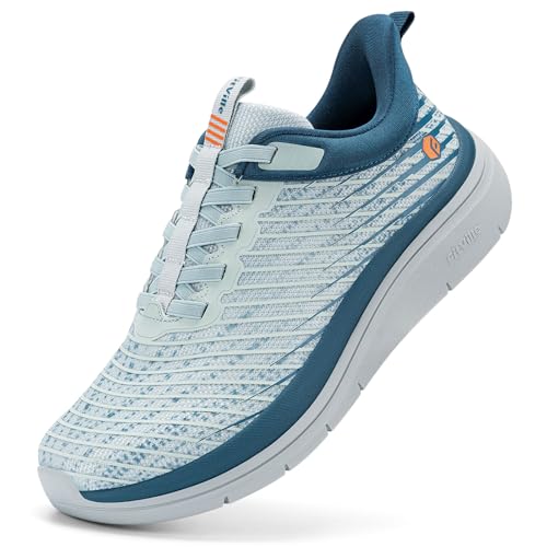 FitVille Mens Extra Wide Slip-On Walking Shoes Breathable Sneakers with Arch Support for Flat Feet Heel Pain Relief & High Rebound Midsole