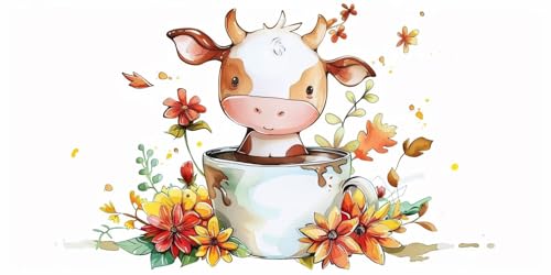 Kit point croix cristal diamant painting vache 100x200cm pour mosaïque adulte 5D