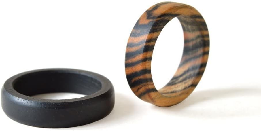 Ebony Ring Set, Wood Wedding Rings, Wood Rings Set, Wood Wedding Bands, Natural Rings, Ebony Rings, Minimalist Ring, Gift for Her
