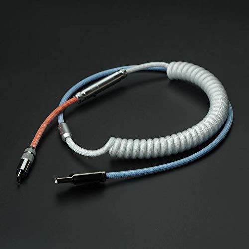 Custom Coiled Type C USB Cable for Mechanical Keyboard XLR Connector Spiral Paracord