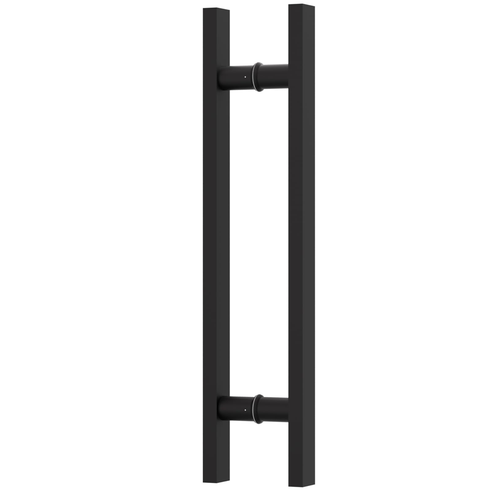 Matte Black Square Barn Door Handles 12"/16"/18"/24"/36"/48"/59'', Pull Push Long French Door Handle Double Sided, Large Front Exterior Shower Door Pull Handles