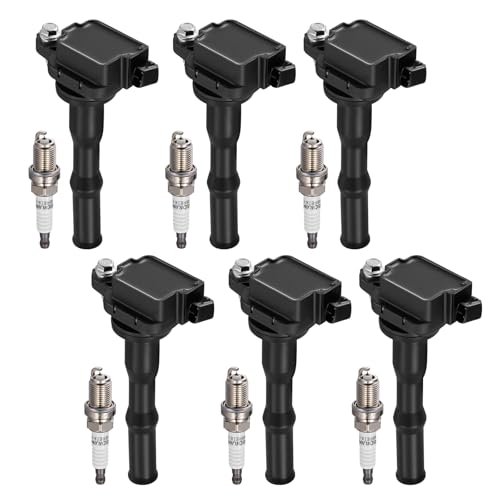 Image of 6-Pack UF204 Ignition Coils & 2756 Spark Plugs Kit Compatible with Toyota Avalon 1995, Camry 1994-1995 Compatible with Lexus ES300 1994-1995, V6 3.0L - Replaces 1788261 5C1192 5C1292 9091902214