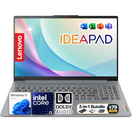 Image of Lenovo IdeaPad Slim 3i 15.6 inch FHD Laptop | 8-Core Intel i3 (Up to 3.9GHz) | 8GB RAM DDR5 | 128GB SSD + 500GB External | WiFi 6 | Dolby Audio | HDMI & SD Card Reader | Win 11 | Portable for Work & Study