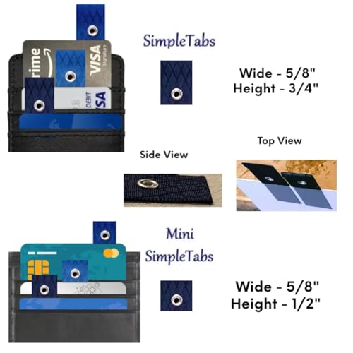 SimpleTabs, Credit Card Tabs, Wallet Organizer, Long Nail Grabber, Arthritis Tool, Card Puller, Personalized Gift Design, Remove and Reuse, 5 Pull Tabs per Set (Mini SimpleTabs, Melody)3