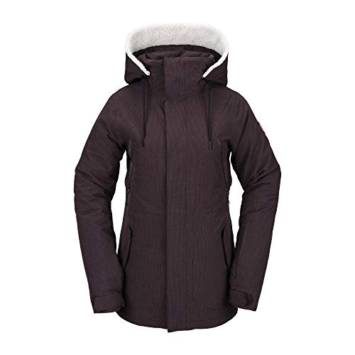 Volcom Women's Shrine Insulated Snowboard Ski Winter Hooded Jacket Black Red
