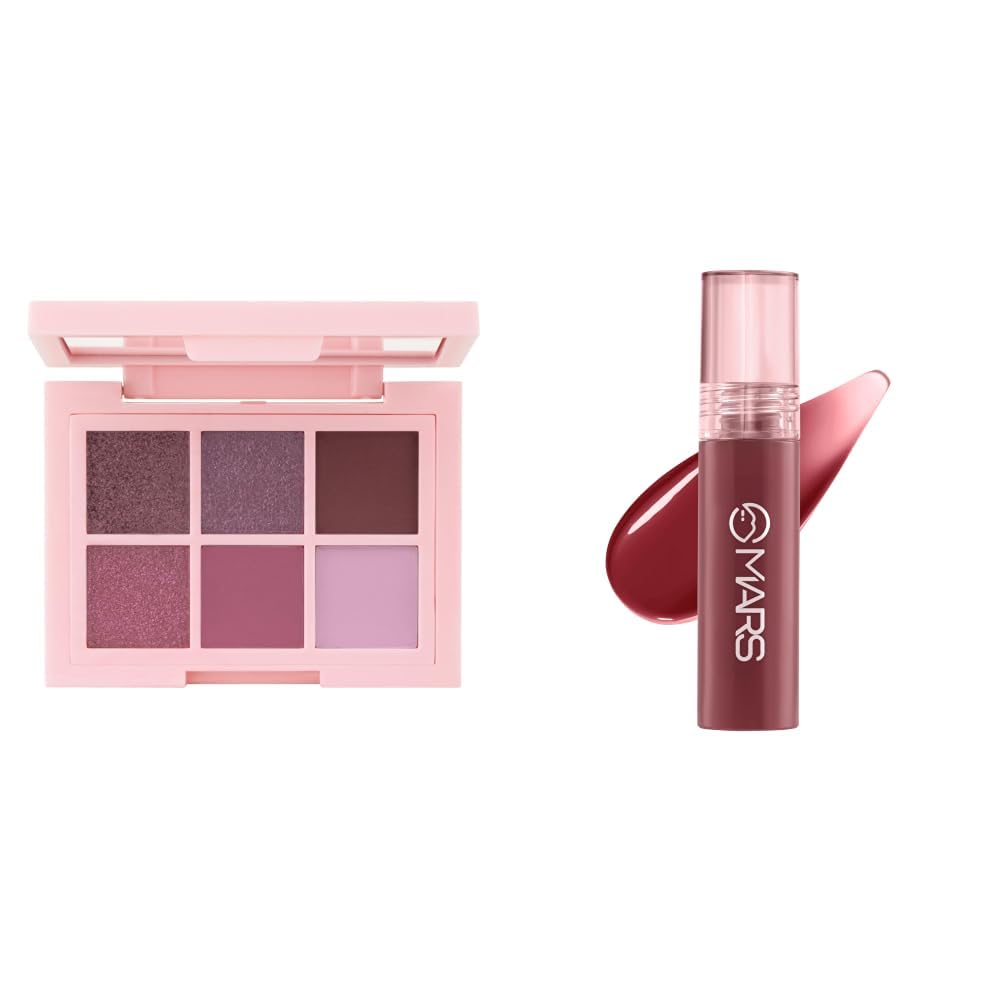 MARS Blooming Matte Shimmer Eyeshadow Palette 4.8gm 02-Dahlia MARS OBSESSEED Lip Gloss 3.5 ml 07-DAY DREAMER-picture-25