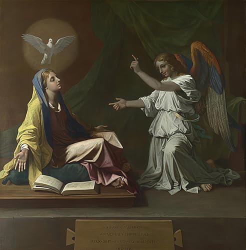 Art mural L'Annonciation par Nicolas grande impression vintage de luxe
