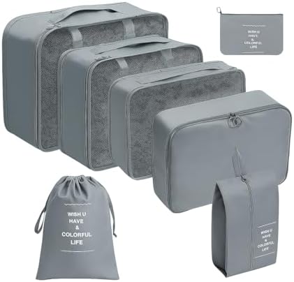 Organizador Viagem Kit 7 Peças - Necessaire para Bagagem Malas Ro...