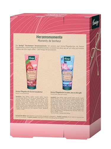 Kneipp Geschenkset Herzensmomente - Geschenkpackung mit 2 Aroma-Pflegeduschen in Originalgröße von Kneipp - Schenken Sie Ihren Liebsten pflegende Verwöhnmomente - 2 x 200ml